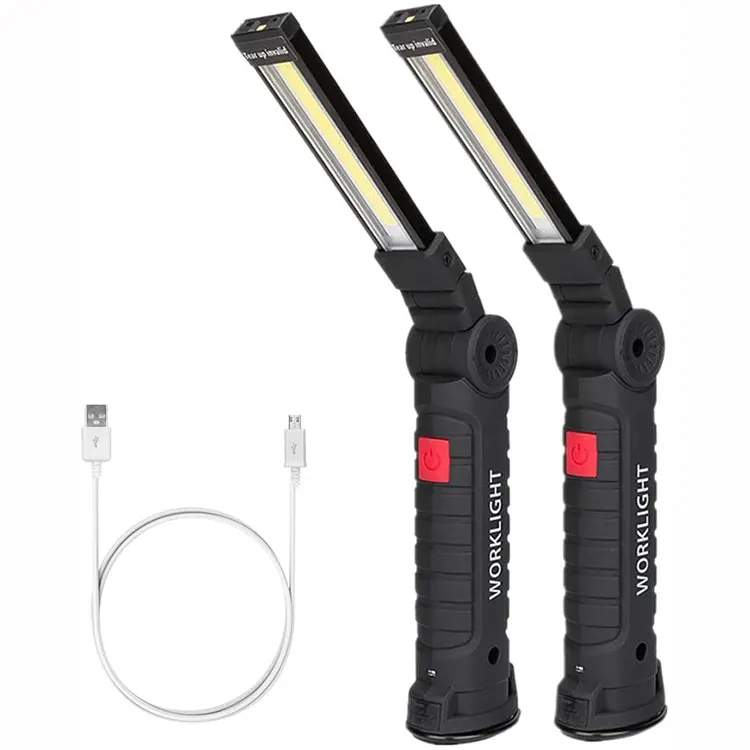 LED Work Light, COB Rechargeable Work Lights with Magnetic Base 360 Degree Rotate and 5 Modes LED Flashlight Inspection Light