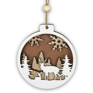 Regalos de Navidad Adorno rústico Adorno de madera de Navidad Adornos de Navidad Árbol rústico colgante - Product Image 6