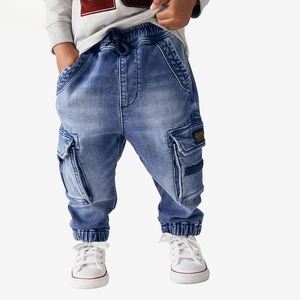 Jean Baggy Garcon Rétro Décontracté Conception De Jambe Effilée Jeans Extensible Joggers Couleur Unie Casual Pantalon Tendance Pantalon D'extérieur Streetwear