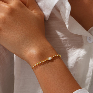 CANNER Bracelet réglable en argent S925 plaqué or 18 carats avec zircon et œil turc porte-bonheur - Product Image 5