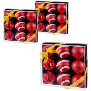 Red Christmas Balls 6 Cm Shiny Matte <b>Plastic</b> <b>Tree</b> Ornaments Set Of 27 - Product Image 1