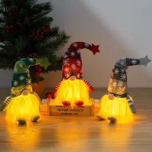 Kerst Kabouter Pluche Met Led Licht Kerst Elf Gezichtsloze Dwerg Rudolph Pluche Pop Gloeiend Kerstspeelgoed