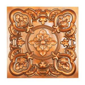 Panneaux muraux en étain PVC de style moderne en fausse <span class=keywords><strong>peinture</strong></span> Carreaux de <span class=keywords><strong>plafond</strong></span> carrés imperméables pour hôtel Cuivre archaïque décoratif PL30 - Product Image 1
