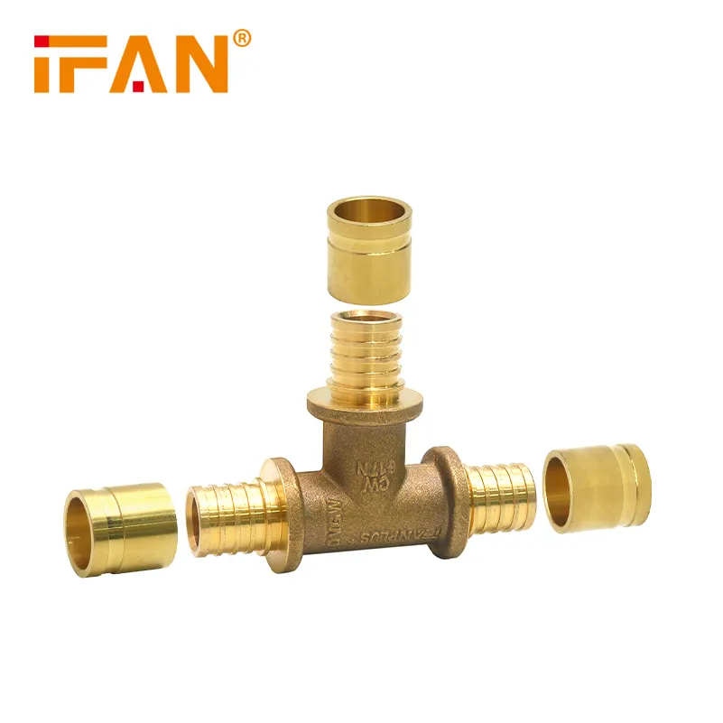 Ifan plumbing pipe fittings 1/2" PEX x 1/2" PEX Brass Coupling Socket brass pexa fitting