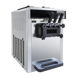 Ticari 3 tatlar yumuşak dondurma makinesi paslanmaz çelik yumuşak dondurma makinesi dondurulmuş dondurma konileri makinesi