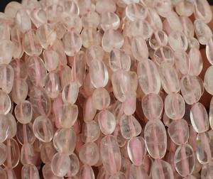 Perles de quartz rose naturel, faites à la main, petites pierres précieuses en forme de nuget, 5x6mm à 5x9mm - Product Image 1