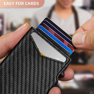 Boshiho Customized <b>RFID</b> <b>Blocking</b> Genuine Leather Men's <b>Wallet</b> Minimalist Fashion Credit Card Holder Custom Logo Business Card - Product Image 5