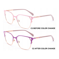 Gafas Ópticas con Montura Metálica de Patrón Sólido Bicolor y Diseño Fotocromático Entrelazado, Venta al por Mayor de Fábrica de Monturas y Patillas Ópticas