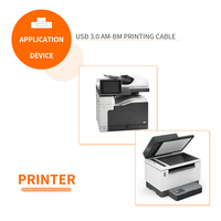 Câble d'imprimante USB 3.0 AM vers BM Port carré haute vitesse 5Gbps USB a mâle vers B mâle blindé durable pour imprimantes bureau/industriel