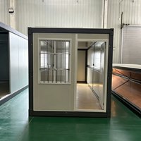 Casa Contenedor Modular Prefabricada Portátil de 20 pies, Edificio de Acero Plegable con Diseño Contemporáneo para Granja, Apartamento o Almacén