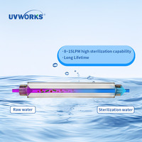 Appareil de désinfection UVWORKS à LED UVC en ligne à grand flux 8-15LPM, haute performance de stérilisation pour les petits systèmes d'eau commerciaux
