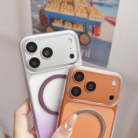Coque de téléphone magnétique transparente dégradée en cristal pour iPhone 18 17 Pro Max 16 15 14 13, fine, en PC, compatible avec la charge sans fil, protection intégrale