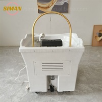 Siman Shampooing et soin capillaire portable sans plomberie, avec circulation d'eau, vaporisateur et réservoir de 60L pour lavabo de spa
