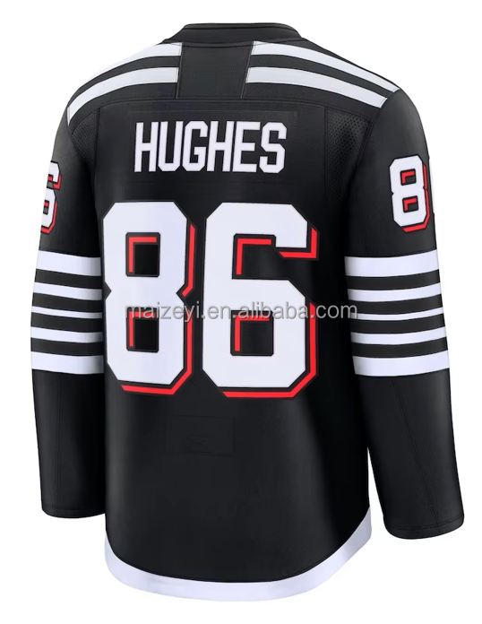 #86 Jack Hughes Noir