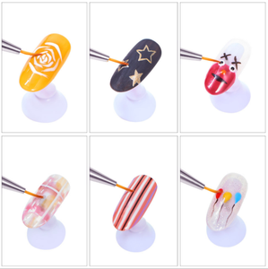 5 Colors Metal Handle Rhinestone Nail Art Liner Brush Fine Detail Painting Brush for Gel Polish Manicure - Product Image 6