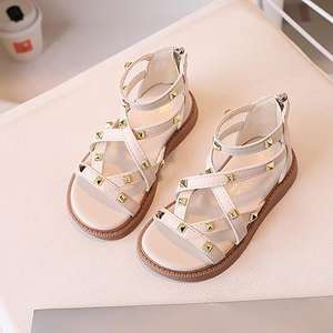 Kız Çocuk Yazlık Bilekten Bağlamalı Sandaletler PU Üst Kısım TPR Taban Hafif Kemer Desteği Düğme Kapatmalı - Product Image 3