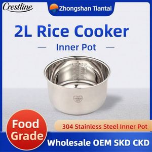 Olla Interior de Acero Inoxidable 304 de 2L con Repuestos de Aluminio para Olla Arrocera Universal de Uso Doméstico, Diseño Recto 2L U - Product Image 4