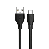 Câble de charge rapide USB 2.0 A vers Type-C en silicone souple effet gelée blanc/noir pour ordinateur iOS et écouteurs