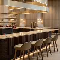 Comptoir de bar de restaurant de luxe haut de gamme en marbre artificiel, nouveau design, pour pubs, cafés et magasins de détail