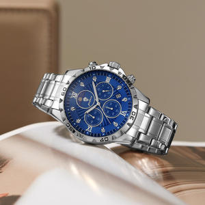 Montre homme Gohuos 9809, noire, étanche, aiguilles lumineuses, acier inoxydable, montre à quartz pour homme, pour l'extérieur. - Product Image 5