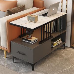 Table d'appoint moderne <span class=keywords><strong>80</strong></span> cm de <span class=keywords><strong>profondeur</strong></span> 30 cm de <span class=keywords><strong>largeur</strong></span> avec tiroir et étagère Plateau en verre trempé pour salon Canapé Chevet - Product Image 2