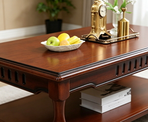 Mesa de Centro de Madera Tradicional con Estante de Almacenamiento, Muebles para Sala de Estar - Product Image 3