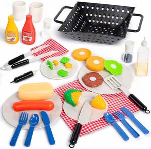 Jouet de cuisine interactif barbecue avec effets sonores et lumineux réalistes pour enfants - Product Image 5