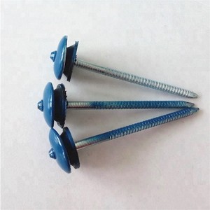 Clavos para techos de material de hierro tipo vástago de giro clavos para techos coloridos con hilo y arandela - Product Image 2