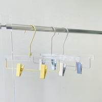 Percha de acrílico transparente para ropa, soporte para tiendas de ropa, vestidos de novia, con logotipo personalizado, clip para pantalones de adulto