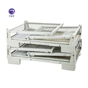 Plataforma de malla de alambre de acero, apilamiento plegable, caja de almacenamiento de alta resistencia, nueva - Product Image 2