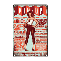 Pin Up decoración de baño barra de pared manualidades impresión antigua cartel retro salón VIP cartel de metal Vintage logo Placa de coche de hojalata gran oferta