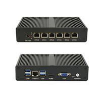 6 Ports 6100U 6300U 6500U Pare-Feu Sans Ventilateur Mini PC Celeron 6-7th Gen I3 I5 I7 Support Pfsense Routeur 6*1G NICs Wifi Sim Routeur