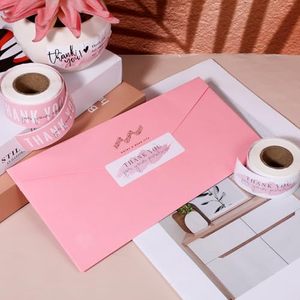 Matte Finish Coated Paper Thank You Design Adhesive <b>Sticker</b> Colorful Label for Packaging During Holidays - Product Image 6