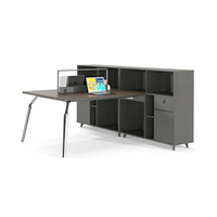 Poste de Travail pour Employés Financiers – Combinaison Bureau 2 ou 4 Personnes Face-à-Face – Table d'Ordinateur Simple et Moderne en Bois