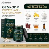 MetaRise Glutathion Liposomal 1000mg Capsules Molles Antioxydant Complément Alimentaire avec Resvératrol 60g Poids Net