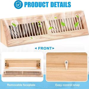 Grille d'aération en bois pour les conduits de chauffage domestiques, en bois massif, amovible et facile à installer. - Product Image 4