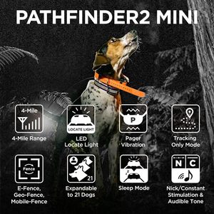 Dogtra Pathfinder2 <b>Mini</b> Additional Receiver GPS Tracker Collar Black <b>LED</b> <b>Light</b> Waterproof Real Time Tracking - Product Image 2