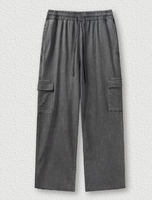 YKH 358GSM Lavado ácido Pantalones de chándal de gran tamaño de peso pesado Tela de algodón Ropa de calle Pantalones de hombre de alta calidad con logotipo propio personalizado