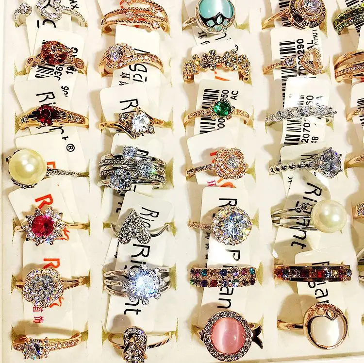 Groothandel Verlovingsring Zirkoon 18 K Vergulde Ringen Voor Vrouwen Mode Ringen Mix