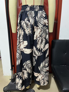<span class=keywords><strong>Pantalon</strong></span> large en mousseline de soie à imprimé tribal polynésien marron Tonga Samoa Tapa fleuri, personnalisé pour <span class=keywords><strong>femme</strong></span>, en polyester, vente en gros - Product Image 6