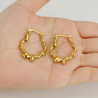 Boucles d'oreilles en acier inoxydable pour femme, mode européenne et américaine, or 18K, boucles d'oreilles irrégulières en acier titane