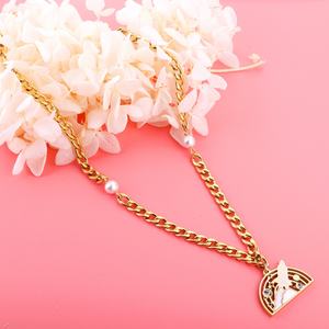 Collier pour femme élégant et personnalisé en acier inoxydable, chaîne à maillons tendance, style hip-hop, pendentif en métal - Product Image 4