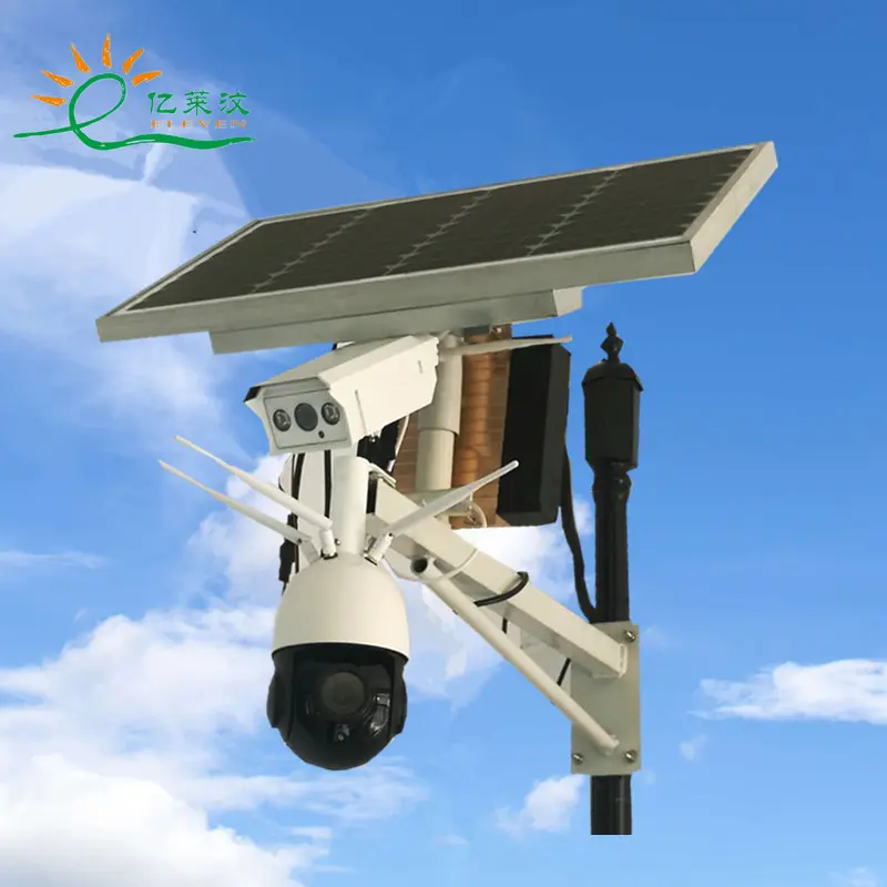 High Power solar powered wireless ip 3g 4g wifi network cctv security surveillance camera for place no network and no power