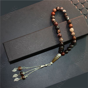 Pietra di legno naturale un grado, di alta qualità Tasbih Muslim perle di preghiera 100% vera pietra naturale <span class=keywords><strong>rosario</strong></span> Misbaha regalo gioielli islam - Product Image 5