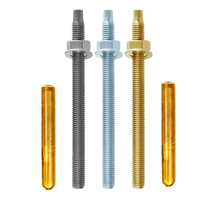 Ancrage chimique à capsule en résine, boulon en acier au carbone de grade 8.8, zingué jaune, M8 à M16, pour fixation de bases de machines