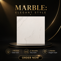 Carreaux de sol 60x60 antidérapants en porcelaine, design marbre blanc, pour salle de bain et villa modernes