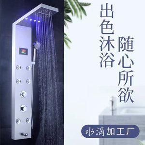 Intelligent Temperature Display LED Rain Shower Head <b>Set</b> Brushed Black Titanium 304 Stainless Steel Concealed Rectangle Durable - Product Image 4
