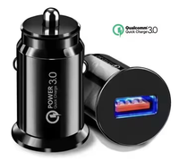 QC3.0 Mini Araç Şarj Cihazı 5V3A Araç Akıllı Tek Portlu Cep Telefonu Şarjı Usb Hızlı Şarj Kutulu