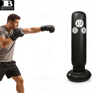 <span class=keywords><strong>Sac</strong></span> de <span class=keywords><strong>frappe</strong></span> gonflable autoportant en PVC noir durable, colonne de cible de boxe pour enfants et adultes, entraînement de kickboxing à domicile - Product Image 2