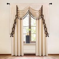 Cortina cenefa de cascada opaca de chenilla de lujo de estilo europeo para decorar el hogar, Villa, sala de estar, ventanas